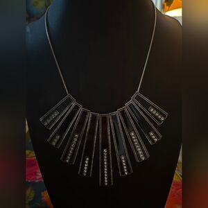 Elegant Black and Silver Necklace